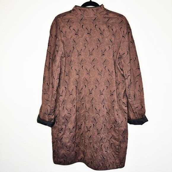 VTG Mycra Pac Floral Embroidered Zip Front Reversible Rain Jacket Coat Med Large - Picture 9 of 15